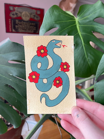 Blue Snake & Lil Flowers